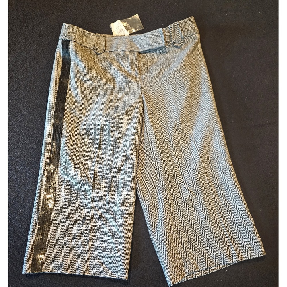 NWT LOFT Ann‎ Taylor Marisa Fit Cropped Side Sequin Capri Pants Size 6P